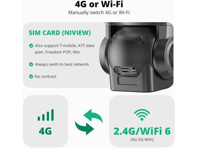 4G LTE Cellular Security Camera Outdoor, 4K 10x Optical Zoom Wireless Solar Camera 12000mAh, No WiFi or WiFi 2 Mode, 360° Pan and Tilt AI Tracking...