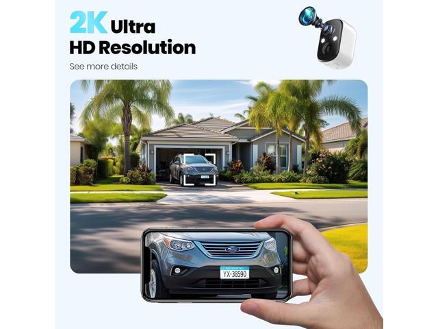 Techage Security Cameras Wireless Outdoor, 2K Battery Powered WiFi Cameras for Home Security with AI Motion Detection, Color Night Vision, 2-Way...