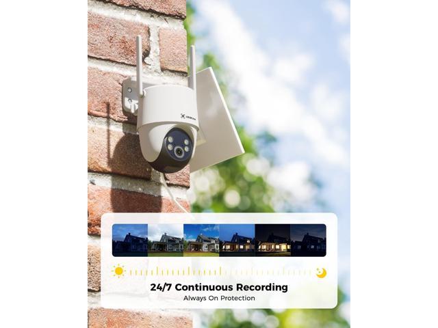 COCOCAM 24/7 Recording AOV WiFi Security Camera Outdoor Wireless with 10000mAh Battery 8W Solar Panel, 2K PTZ, 30 Meters Night Vision, AI...