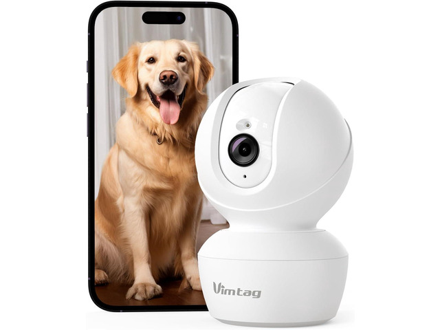 VIMTAG 2.5K 5G Security Camera Indoor, Pet Camera with Speaker for Dog/Cat, Free AI Detection Baby Monitor with Phone App with Motion Tracking,...