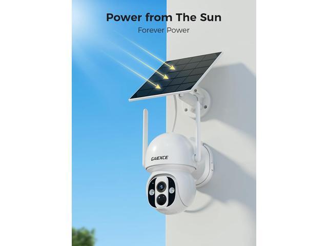 Solar Security Camera Outdoor Wireless WiFi Pro, 4MP Color Night Vision, AI/PIR Motion Detection, 360 PT, 2-Way Audio, IP66, 2.4/5GHz, SD/Cloud...