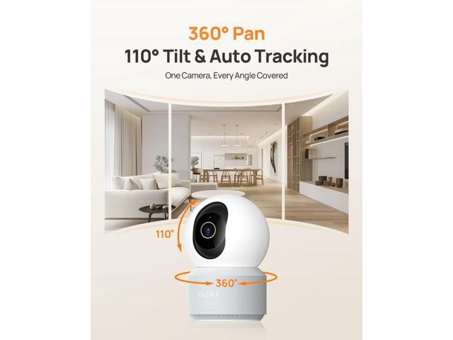 Anona 4K UHD Indoor Camera, Pet/Dog/Baby Security Camera with Phone App, 360°Pan-Tilt, 5G/2.4G Dual-Band Wi-Fi 6, Auto-Tracking, Person/Pet/Baby...