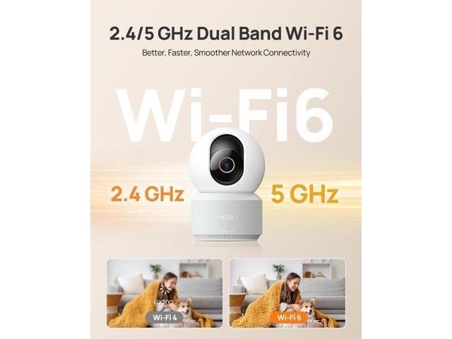 Anona 4K UHD Indoor Camera, Pet/Dog/Baby Security Camera with Phone App, 360°Pan-Tilt, 5G/2.4G Dual-Band Wi-Fi 6, Auto-Tracking, Person/Pet/Baby...