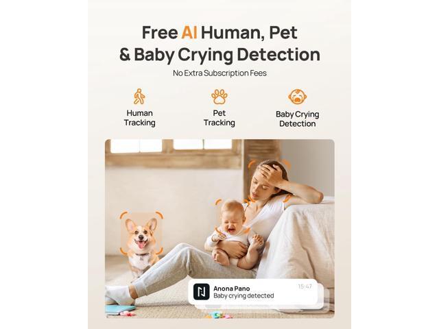 Anona 4K UHD Indoor Camera, Pet/Dog/Baby Security Camera with Phone App, 360°Pan-Tilt, 5G/2.4G Dual-Band Wi-Fi 6, Auto-Tracking, Person/Pet/Baby...