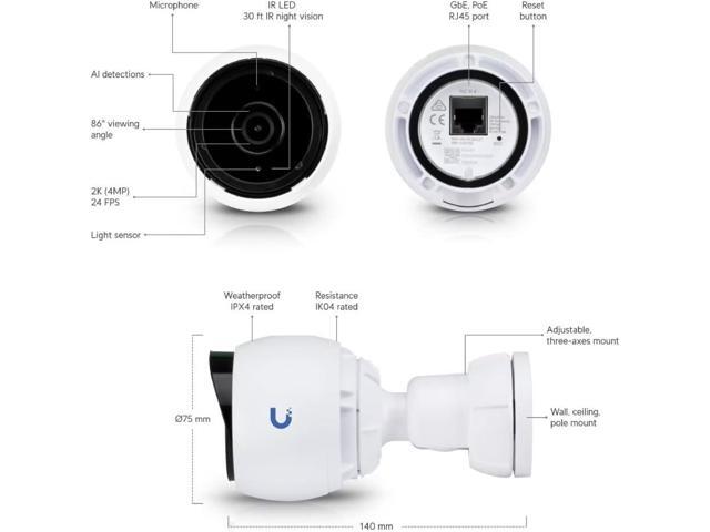 Ubiquiti UniFi Protect G4-Bullet 4 MP White Outdoor Security Camera