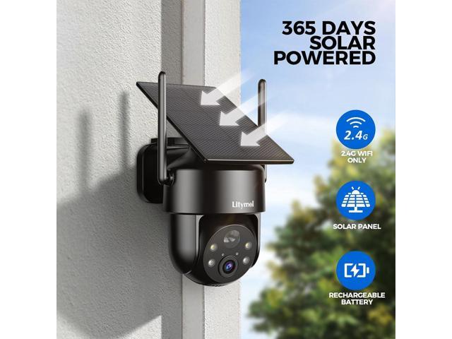 2K 2.4g WiFi Security Cameras Wireless Outdoor, 360° View Solar Cameras for Home Security, Color Night Vision, AI Detection, 2-Way Audio, Spotlight...