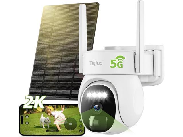 2.4G/5G Security Cameras Wireless Outdoor, 2K Solar Camera for Home Security, Battery Powered, 360° PTZ/Color Night Vision/2Way Talk/Compatible...