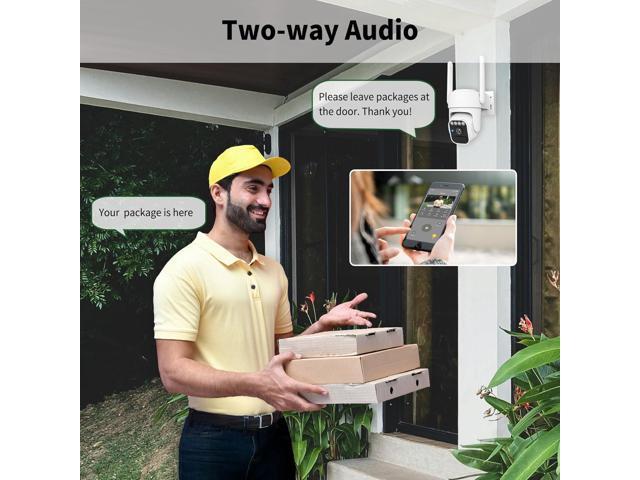 Solar Camera Outdoor Wireless, WiFi Security Cameras for Home, 360° View, Two-Way Talk, Auto Tracking, Light Alarm, Color Night Vision