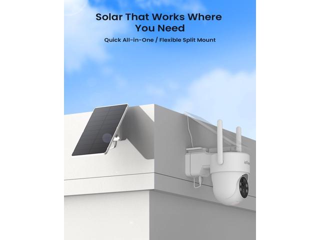 ieGeek Solar Security Camera Wireless Outdoor 2K 3MP WiFi Camera with Removable Solar Panel, Long Battery Life, 360° Pan Tilt, Color Night Vision,...