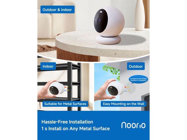 Noorio Security Cameras Wireless Outdoor Magnetic, 1080P Battery Powered Indoor Cameras for Home Security, Smart Motion Detection Outdoor Pet Dog...