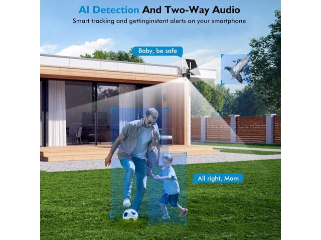 Hawkray Dual Lens Solar Security Camera Outdoor, 5G/2.4G Wireless Camera, 2K Resolution with 355° Pan/Tilt, Full Color Night Vision, Two-Way Audio,...