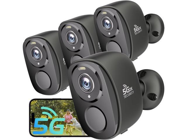 4PC 5G/2.4G Security Cameras Wireless Outdoor,2K Battery Powered Camera for Home Security,WiFi Home Indoor Camera with AI Motion Detection,Siren,...