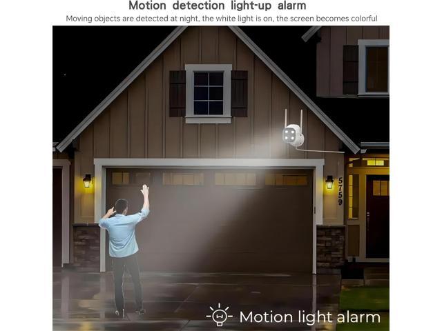 EVERSECU 2K WiFi PTZ Bullet Camera, Outdoor/Indoor, Pan/tilt, 2-Way Audio, Night Vision, Motion Detection Auto Tracking, Waterproof, Remote Access,...