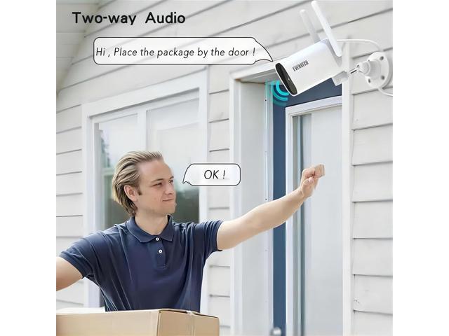 EVERSECU 2K WiFi PTZ Bullet Camera, Outdoor/Indoor, Pan/tilt, 2-Way Audio, Night Vision, Motion Detection Auto Tracking, Waterproof, Remote Access,...