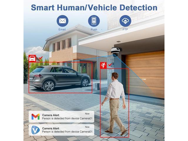 Anpviz UltraHD 4K 8MP PTZ POE IP Camera Outdoor with 5X Optical Zoom, 1/2.8' Sensor Dome Security IP Camera, Two-Way Audio, Human Vehicle...