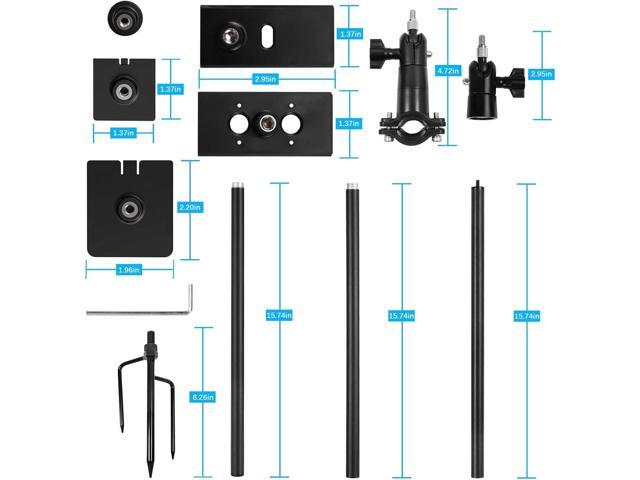 31.49 or 47.24 inch Ground Stake Mount Stand with Solar Panel Mount for Ring, Blink, Arlo, Eufy, Wyze, Google Nest, Simplisafe Cameras and Solar...