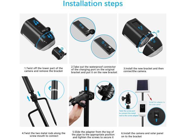 31.49 or 47.24 inch Ground Stake Mount Stand with Solar Panel Mount for Ring, Blink, Arlo, Eufy, Wyze, Google Nest, Simplisafe Cameras and Solar...