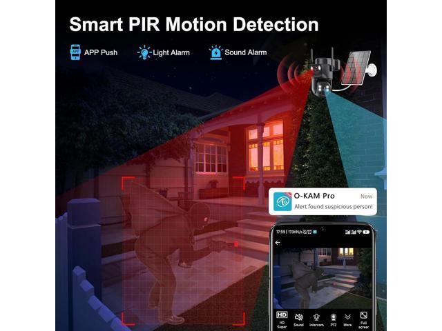 4K Solar Security Cameras Wireless Outdoor, 2.4G/5Ghz WiFi Cameras for Home Security, Dual Lens Solar Camera with Auto Tracking, Human Detection,...