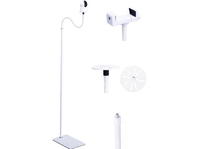 80'-31' Tall White Floor Holder Stand Mount for Security Cameras, 3.2lbs Base,Height Adjustable 31.5-80',Compatible with Baby Camera...