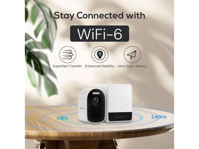 yeewise WiFi6 Solar Security Cameras Wireless Outdoor, 2K QHD Home Security System, 4-Cam Kit, 2.4 & 5GHz WiFi, Color Night Vision, Local Storage,...