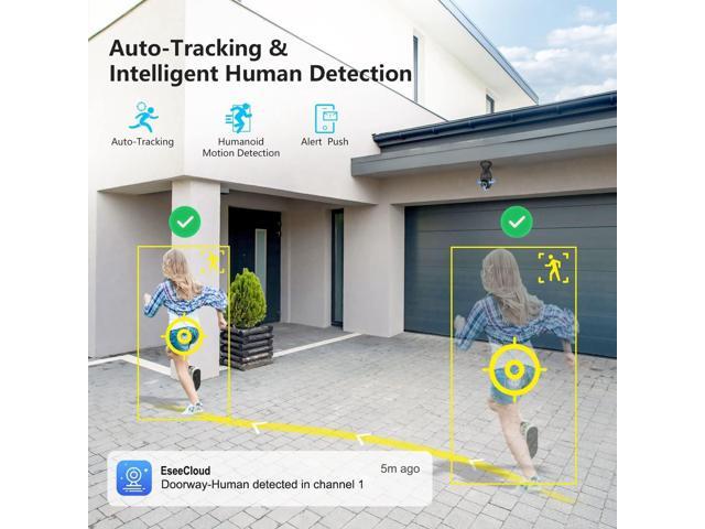 Jennov 2K Light Bulb Security Camera, Auto-Tracking Security Cameras Wireless Outdoor, 360° PTZ, Dual-Band WiFi (2.4G/5G), AI Human Detection,...