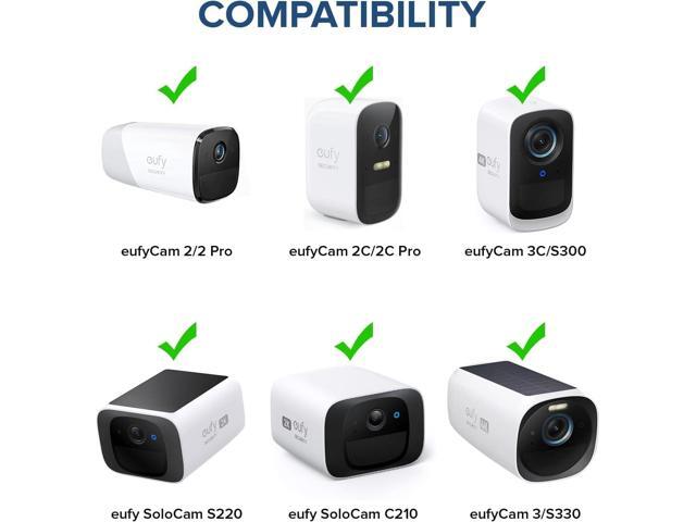 2Pack Wall Mount Compatible with eufyCam 2C/2C Pro, 2/2 Pro, 3C/S300, 3/S330, Also for SoloCam S220/C210, Adjustable Camera Mount Brackets for Eufy...