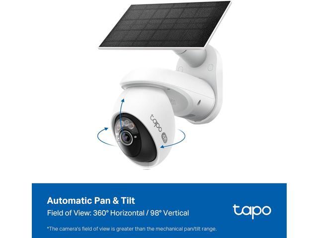 Tapo 4K Outdoor Camera Wireless, Battery Camera w/Solar Panel, Pan/Tilt, 360° View, 24/7 Capture, Free Person/Vehicle Detection, Night Vision,...