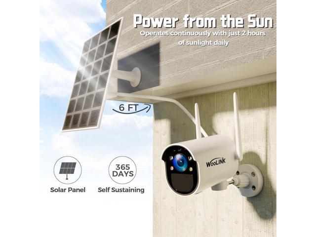 WOOLINK 2PK Solar Security Cameras Wireless Outdoor with PR 225°, 2.4GHz WiFi Cameras for Home Security with Solar Panel, AI Detection, 1080P Color...