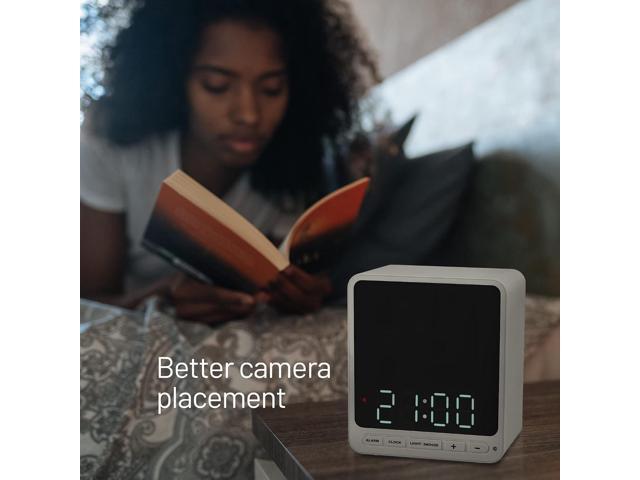 Wasserstein Alarm Clock Camera Case - Compatible with Wyze Cam V4/V3/V3 Pro/OG - Cover for Low-Key Camera Placement (White) (Camera NOT Included)