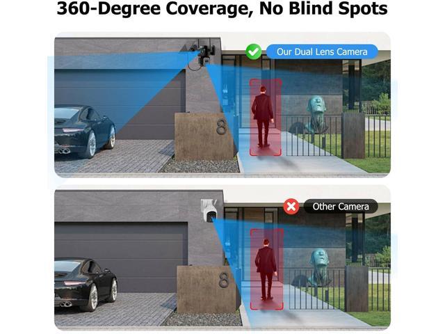 Uniter Dual Lens Solar Security Cameras Wireless Outdoor,5G/2.4G WiFi 6, Panoramic & Tracking Cam 2-in-1, 6MP Color Night Vision/Motion...