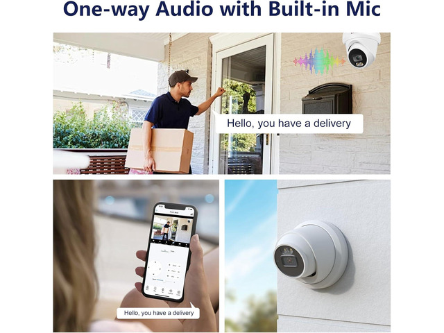 Anpviz 5MP PoE IP Turret Camera,Smart Color Night Vision 100ft, 512GB SD Slot,Human & Vehicle Detection,Built-in Mic,Security IP Camera Outdoor...