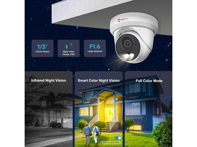 Anpviz 6MP PoE IP Camera, 3K Full Metal Turret Security IP Camera Outdoor Indoor, Smart Dual Light Color Night Vision, AI Human Vehicle Detection,...