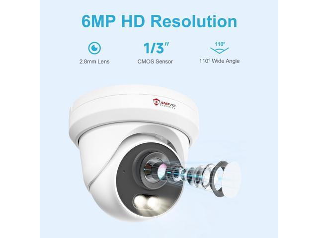 Anpviz 6MP PoE IP Camera, 3K Full Metal Turret Security IP Camera Outdoor Indoor, Smart Dual Light Color Night Vision, AI Human Vehicle Detection,...