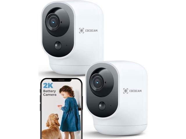 COCOCAM 2PCS 2K Indoor Pan/Tilt Security Camera with 5200mAh Battery, WiFi Camera,Wireless for Baby Monitor/Pet/Home Security, AI Recognition, PIR...