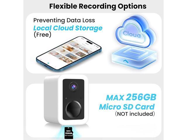 2K Security Cameras Wireless Outdoor, Free Cloud Storage, Integrated Spotlight & Siren, AI Motion Detection, 2-Way Audio, 1-6 Months Battery Life,...