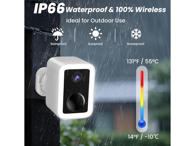 2K Security Cameras Wireless Outdoor, Free Cloud Storage, Integrated Spotlight & Siren, AI Motion Detection, 2-Way Audio, 1-6 Months Battery Life,...