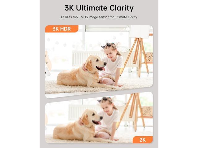 FOSCAM 3K 5MP WiFi Pet Cameras for Home Security, 2.4GHz Indoor Camera Baby Monitor with 360° Pan Tilt, 2-Way Audio, 20X Digital Zoom, Night...