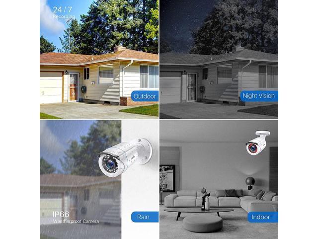 ZOSI 4 x 2MP 1080p HD-TVI Home Security Camera Outdoor Indoor 1920TVL,24PCS LEDs,80ft Night Vision, 90°View Angle, Weatherproof Outside...
