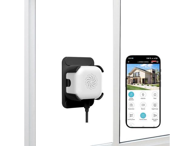 EVERSECU 2K Window Camera with Adhesive Mount, Starlight Color Night Vision, Motion Detection, 2-Way Audio, 2.4G/5G WiFi, Work with Alexa, Perfect...