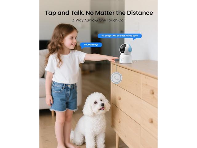 4K 8MP Indoor Security Camera with 64GB Memory Card, 5GHz/2.4GHz WiFi Camera, 360° Pan/Tilt IP Camera, Auto Tracking, AI Human/Face/Pet Detection,...