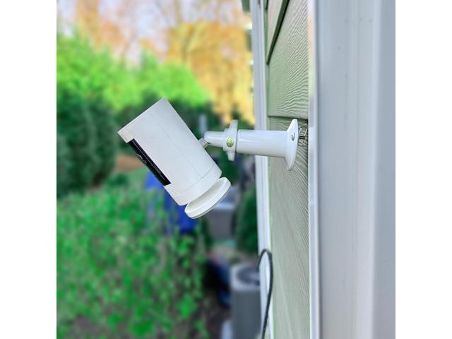 Haoyou Ring Camera Vinyl Siding Wall Mounts No Drill 360 Degree Adjustable, Compatible with Ring Stick up Cam & Ring Outdoor Cam Plus (2Pack White)