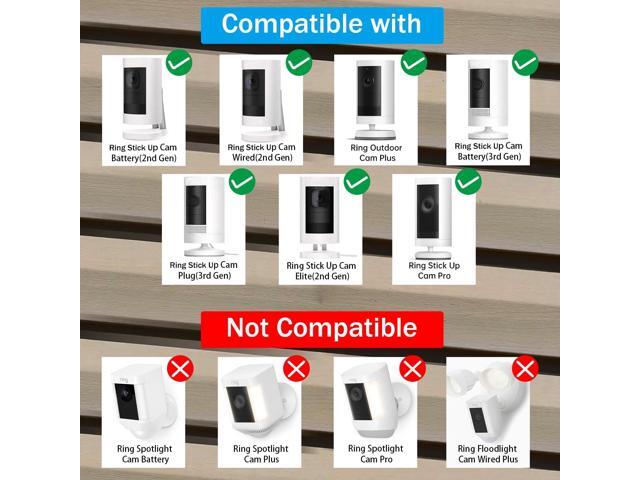 Haoyou Ring Camera Vinyl Siding Wall Mounts No Drill 360 Degree Adjustable, Compatible with Ring Stick up Cam & Ring Outdoor Cam Plus (2Pack White)
