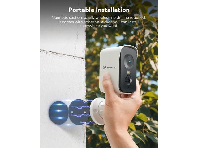 COCOCAM 4G Portable Magnetic Cellular Security Camera Wireless,2K Indoor/Outdoor Camera for RV/Camping/Travel, 300°Pan,10000Ahm Battery, PIR & AI...