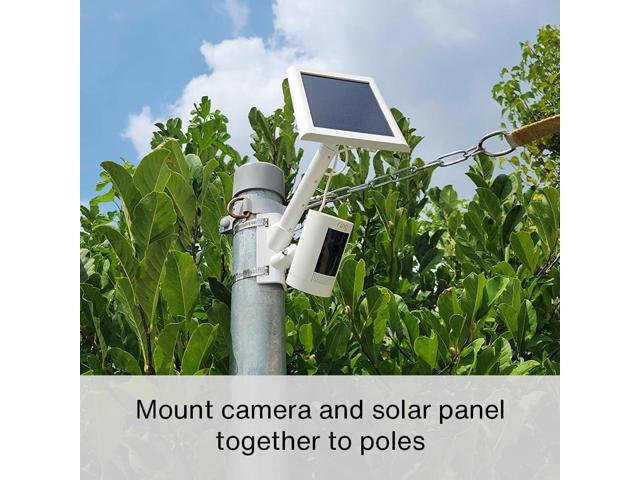 Holicfun 2-in-1 Security Camera and Solar Panel Pole Mount for Ring, Eufy, Arlo, Wyze Solar Panels and Cams - White