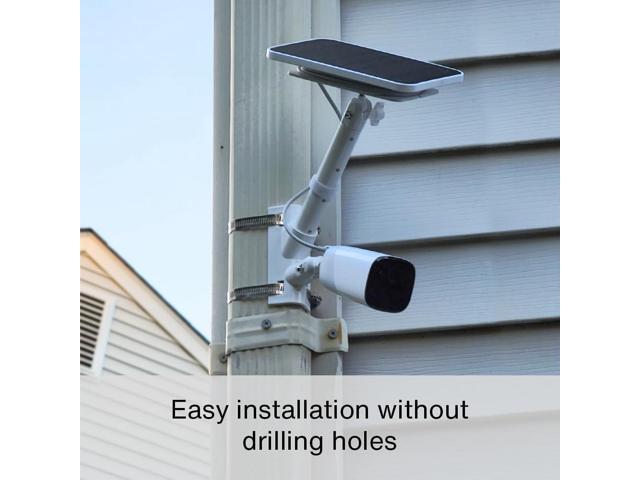 Holicfun 2-in-1 Security Camera and Solar Panel Pole Mount for Ring, Eufy, Arlo, Wyze Solar Panels and Cams - White