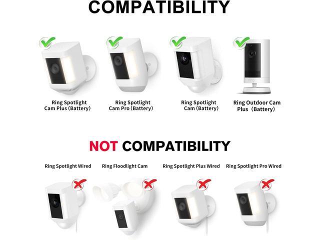 2Pack Security Wall Mount for Ring Spotlight Cam Battery and Ring Spotlight Cam Plus/Pro (Battery), 360° Adjustable Indoor/Outdoor Mounting Bracket...