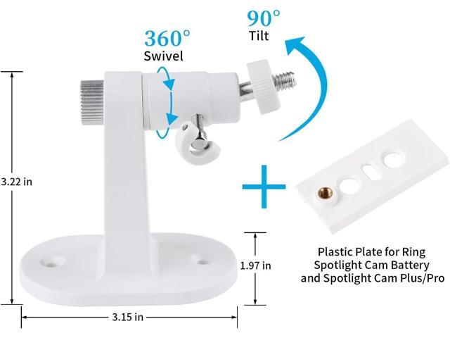 2Pack Security Wall Mount for Ring Spotlight Cam Battery and Ring Spotlight Cam Plus/Pro (Battery), 360° Adjustable Indoor/Outdoor Mounting Bracket...