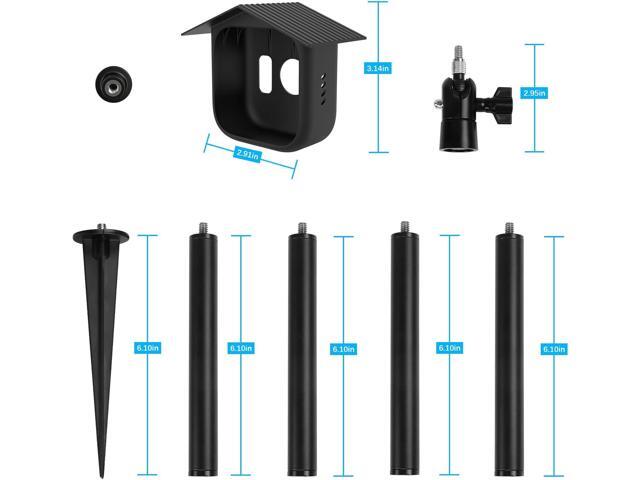 Security Camera Ground Stake + Silicone Cover Case Skin for All-New Blink Outdoor 4 (4th Gen), Heavy Duty Stand Mount with Adjustable Angle and...
