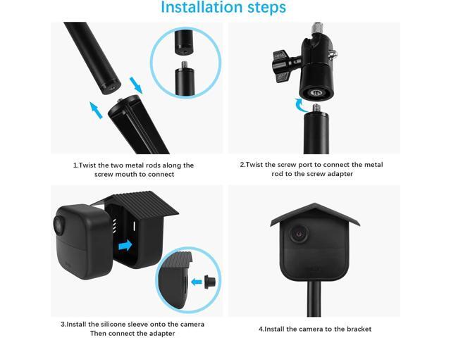 HOLACA Spike Pole Mount and Weatherproof Silicone Skin for Blink Outdoor 4 Security Camera, Ground Stake Mount Suitable for Blink Gen 4 Camera, Black