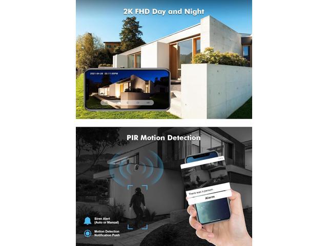Dzees Security Cameras Wireless Outdoor - Spotlight & Siren, 2K 3MP Upgrade WiFi Cameras for Home Security, AI Motion Detection, Color Night...